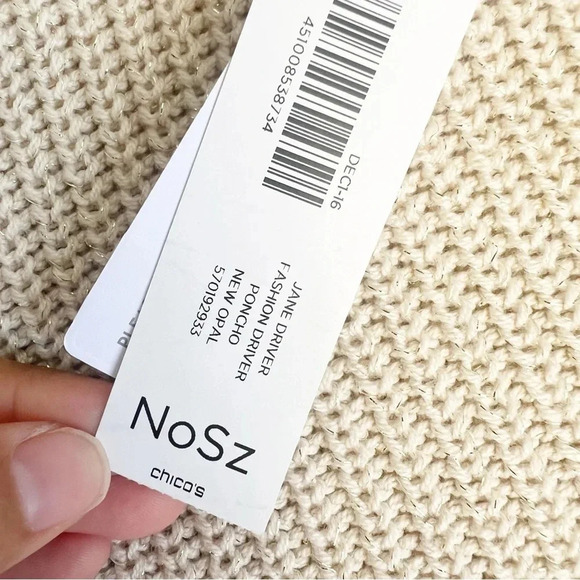 Chico's One Size Jane Shimmer Poncho NEW! - Picture 8 of 9